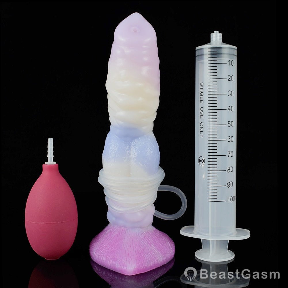🐶 🐾 Garmr - 8.4” Ejaculating Canine Knot Dildo with Suction Cup - BeastGasm
