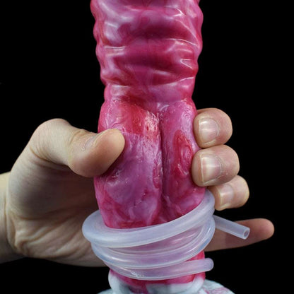 🐶 🐾 Garmr - 8.4” Ejaculating Canine Knot Dildo with Suction Cup - BeastGasm