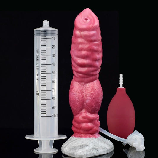 🐶 🐾 Garmr - 8.4” Ejaculating Canine Knot Dildo with Suction Cup - BeastGasm