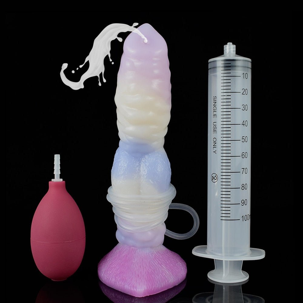 🐶 🐾 Garmr - 8.4” Ejaculating Canine Knot Dildo with Suction Cup - BeastGasm