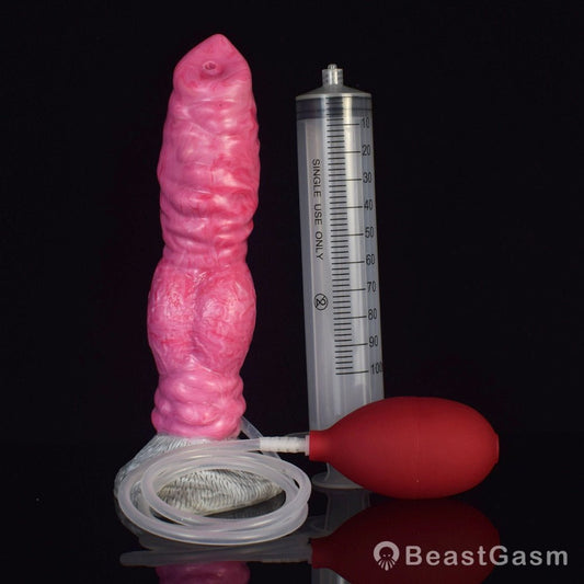 🐶 🐾 Garmr - 8.4” Ejaculating Canine Knot Dildo with Suction Cup - BeastGasm