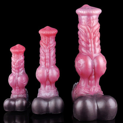 🐺 Giant Werewolf Ribbed Dildo WARG – Fantasy Knot Dildo with Suction Cup - BeastGasm