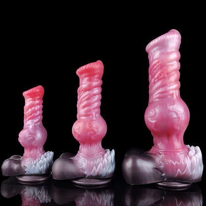 🐺 Giant Werewolf Ribbed Dildo WARG – Fantasy Knot Dildo with Suction Cup - BeastGasm
