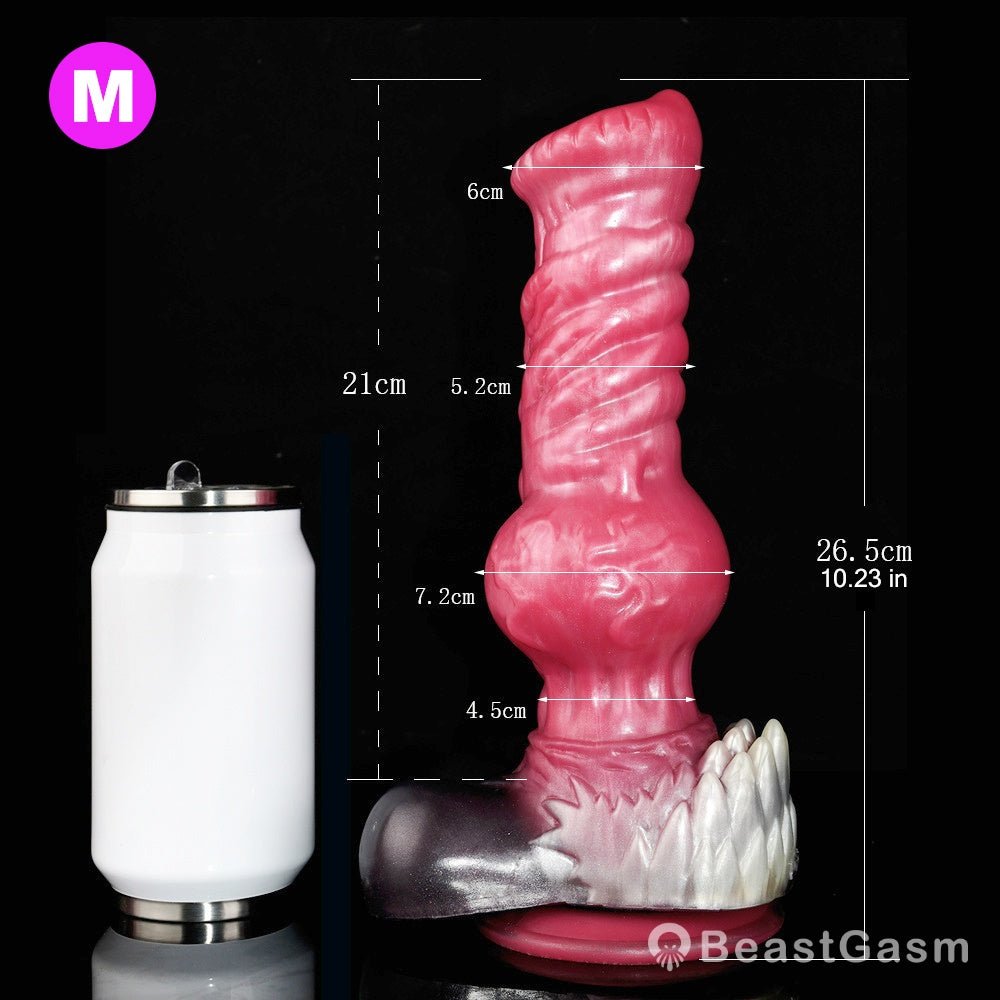 🐺 Giant Werewolf Ribbed Dildo WARG – Fantasy Knot Dildo with Suction Cup - BeastGasm
