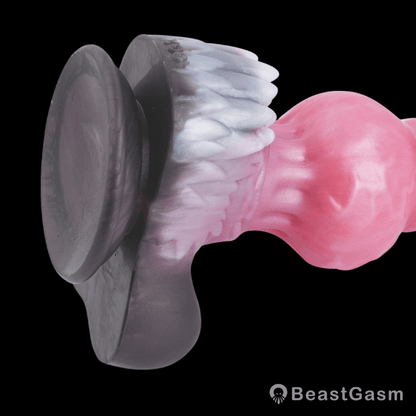 🐺 Giant Werewolf Ribbed Dildo WARG – Fantasy Knot Dildo with Suction Cup - BeastGasm