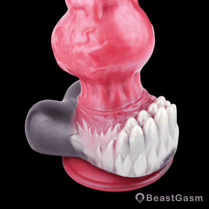 🐺 Giant Werewolf Ribbed Dildo WARG – Fantasy Knot Dildo with Suction Cup - BeastGasm