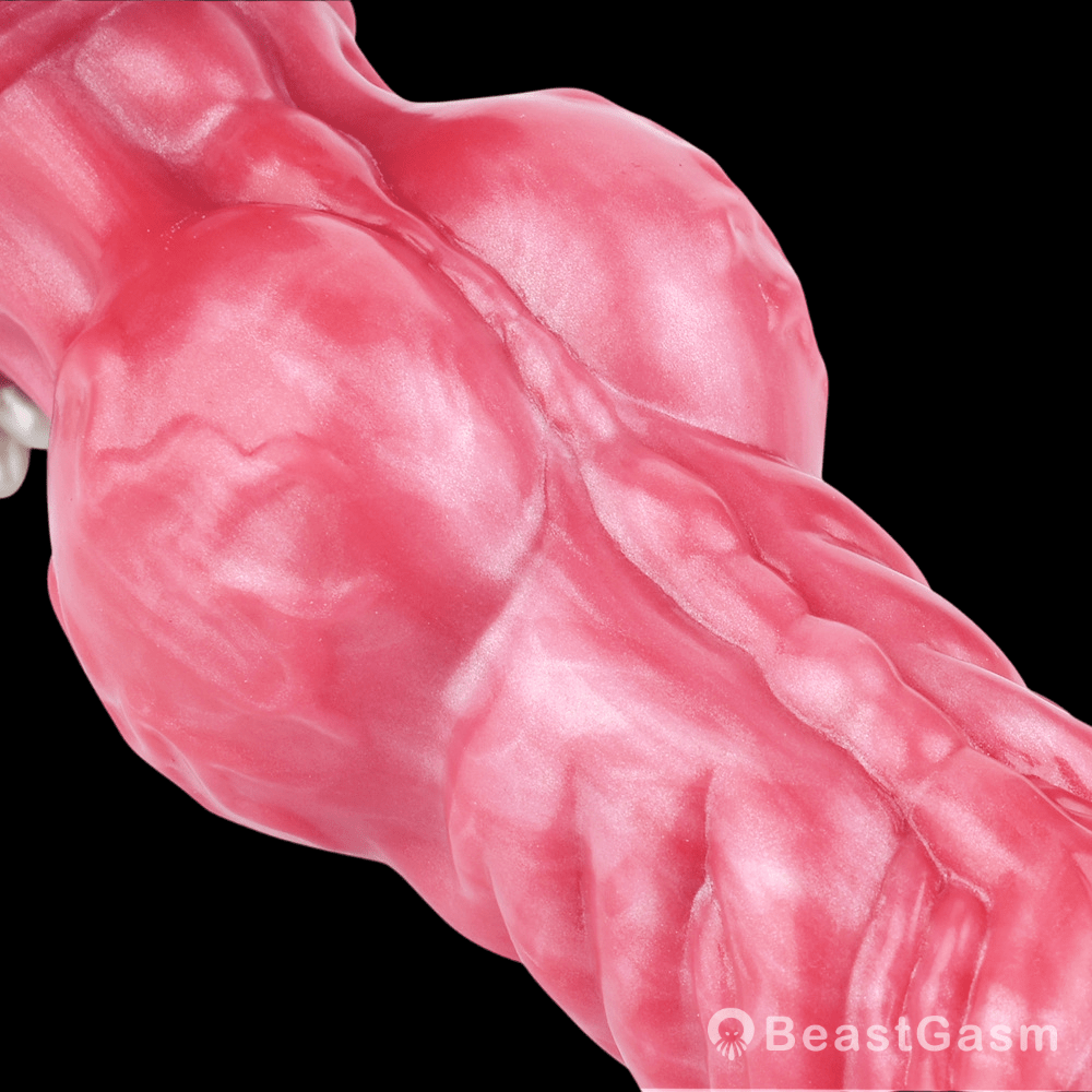 🐺 Giant Werewolf Ribbed Dildo WARG – Fantasy Knot Dildo with Suction Cup - BeastGasm