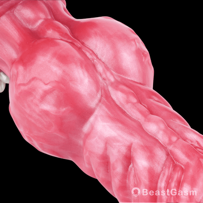 🐺 Giant Werewolf Ribbed Dildo WARG – Fantasy Knot Dildo with Suction Cup - BeastGasm