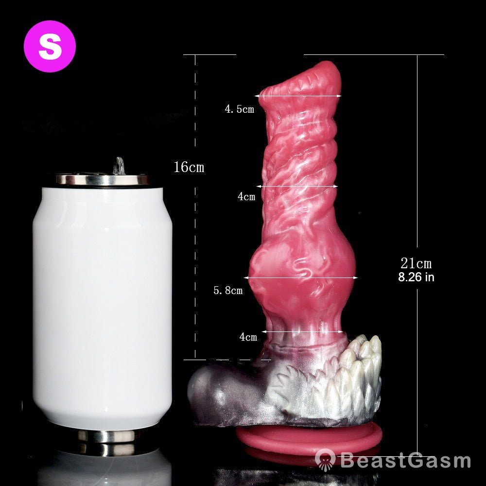 🐺 Giant Werewolf Ribbed Dildo WARG – Fantasy Knot Dildo with Suction Cup - BeastGasm