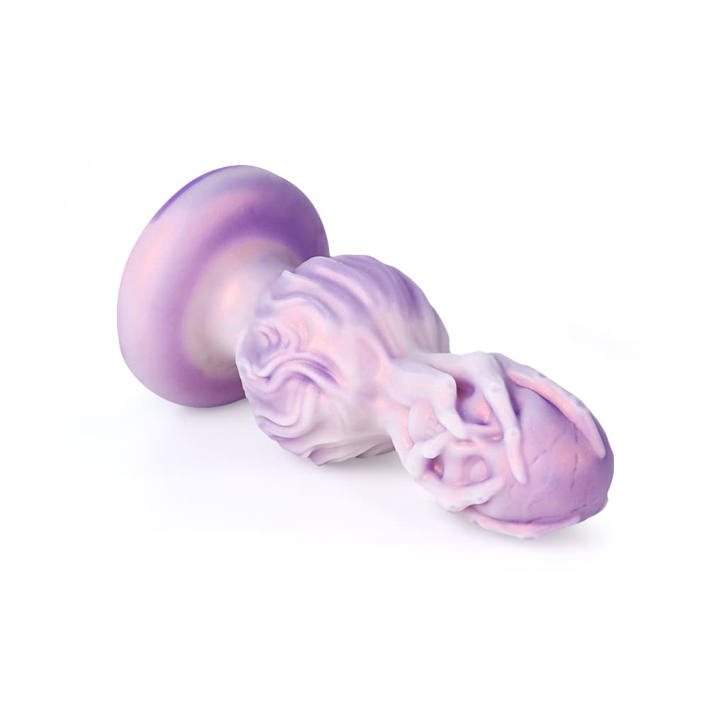 Gothic Skull Anal Plug – Gradient Purple Silicone Toy for Deep Play - BeastGasm