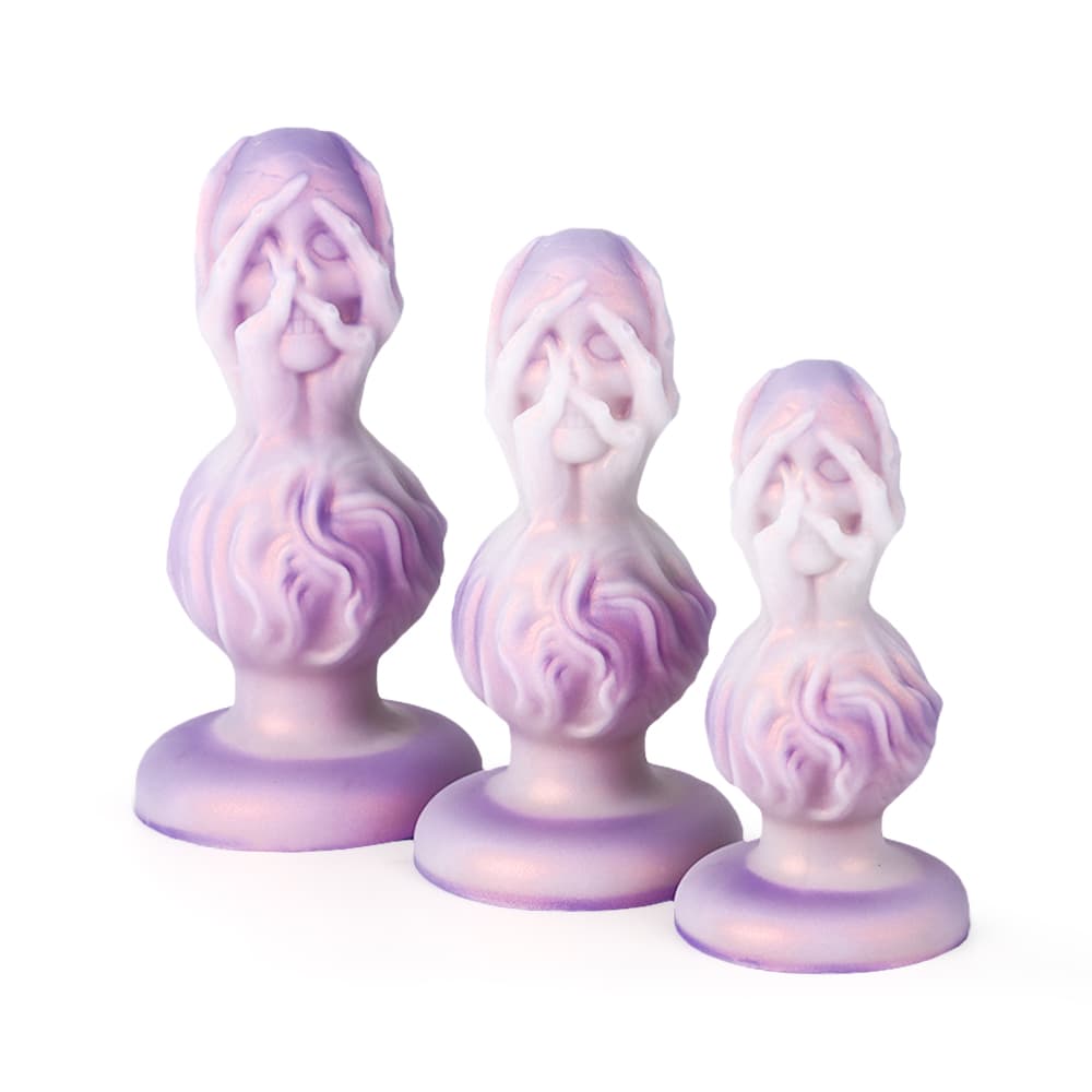 Gothic Skull Anal Plug – Gradient Purple Silicone Toy for Deep Play - BeastGasm