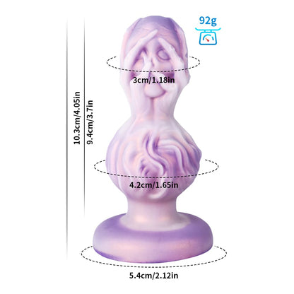 Gothic Skull Anal Plug – Gradient Purple Silicone Toy for Deep Play - BeastGasm