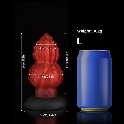 Gourd Butt Plug – Bold Red & Black Pleasure Tool - BeastGasm