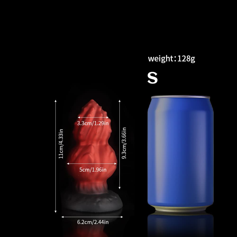 Gourd Butt Plug – Bold Red & Black Pleasure Tool - BeastGasm