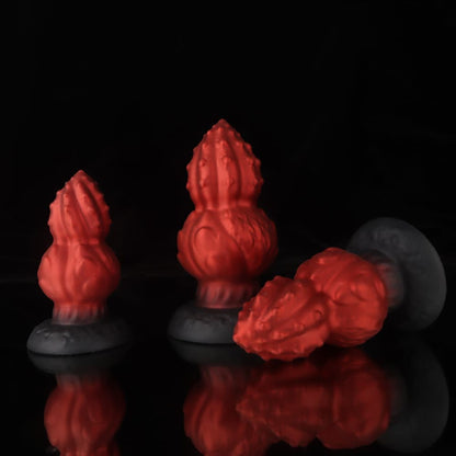 Gourd Butt Plug – Bold Red & Black Pleasure Tool - BeastGasm