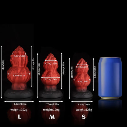 Gourd Butt Plug – Bold Red & Black Pleasure Tool - BeastGasm