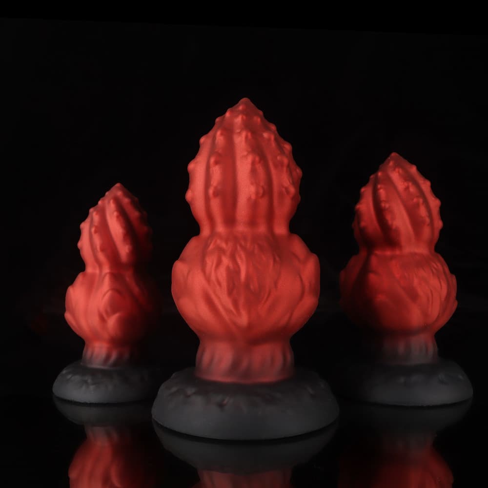 Gourd Butt Plug – Bold Red & Black Pleasure Tool - BeastGasm