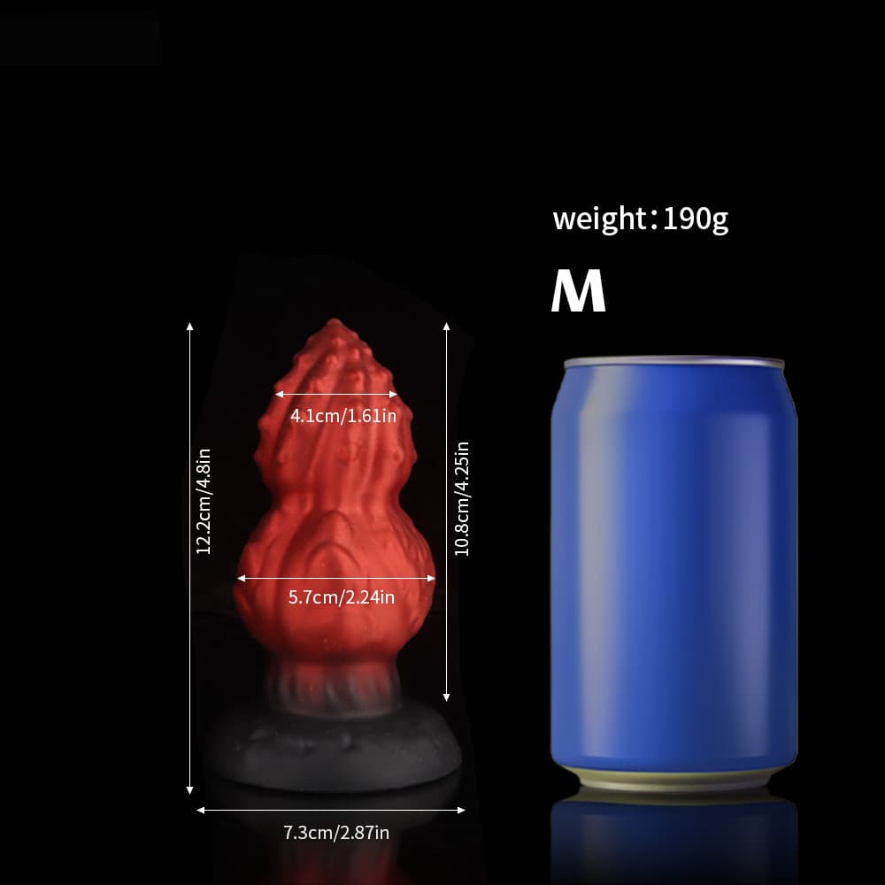 Gourd Butt Plug – Bold Red & Black Pleasure Tool - BeastGasm