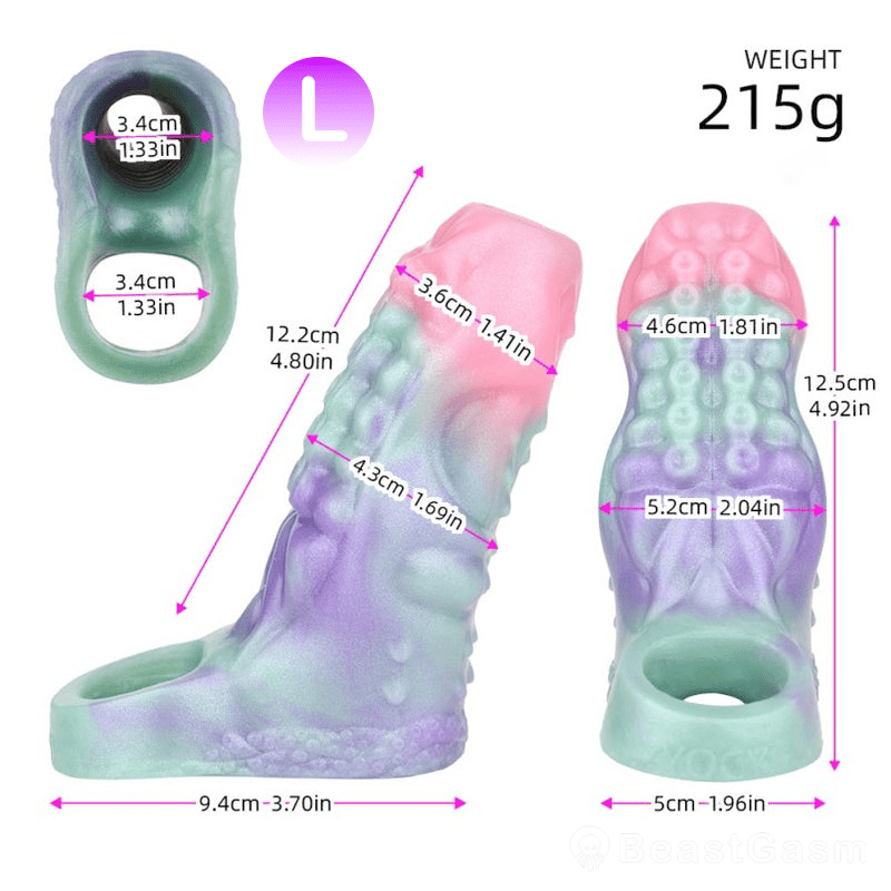 Gradient Fantasy Penis Sleeve 🔮 Controlled Climax & Full Texture - BeastGasm