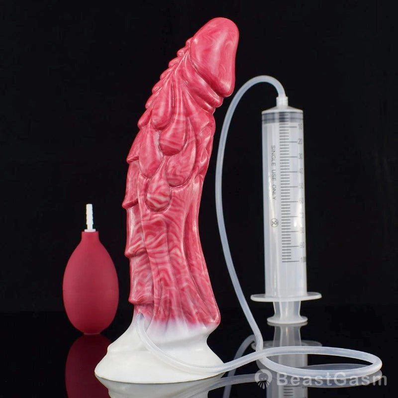 Haku 9” Ejaculating Dragon Dildo with Suction Base - BeastGasm