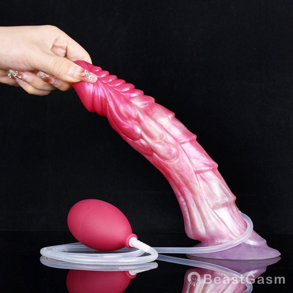 Haku 9” Ejaculating Dragon Dildo with Suction Base - BeastGasm