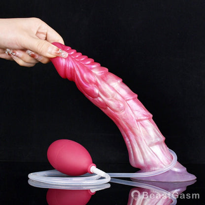 Haku 9” Ejaculating Dragon Dildo with Suction Base - BeastGasm