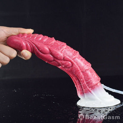 Haku 9” Ejaculating Dragon Dildo with Suction Base - BeastGasm