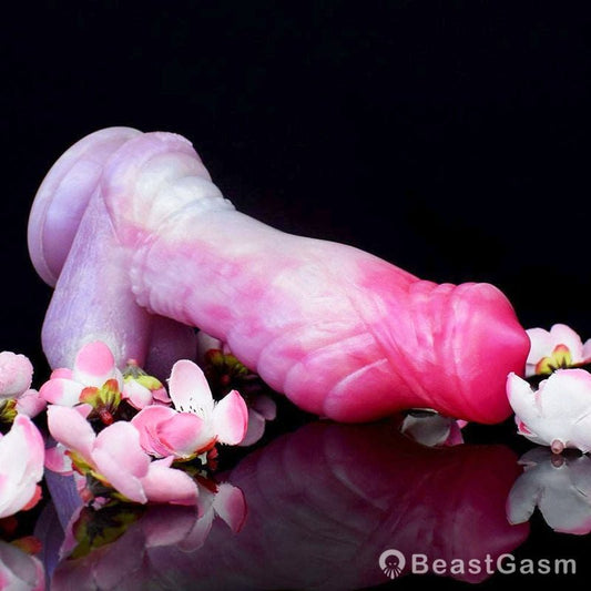 🦄 Hatiel 7.6” Ribbed Unicorn Dildo – Curved, Silicone, Suction Cup - BeastGasm