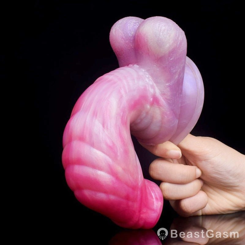 🦄 Hatiel 7.6” Ribbed Unicorn Dildo – Curved, Silicone, Suction Cup - BeastGasm