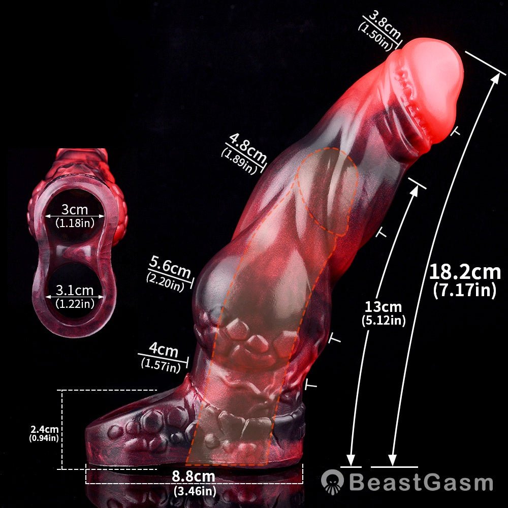Herman Blood - Red Penis Extender – Scaled & Vibrating - BeastGasm