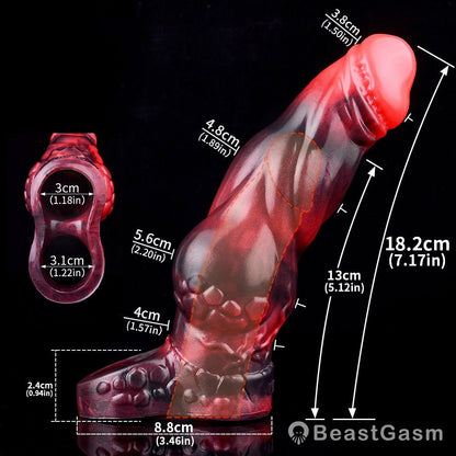 Herman Blood - Red Penis Extender – Scaled & Vibrating - BeastGasm