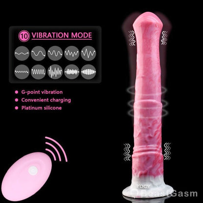🐴 Horse Vibrator Dildo – 11” Realistic Fantasy Toy with Suction - BeastGasm
