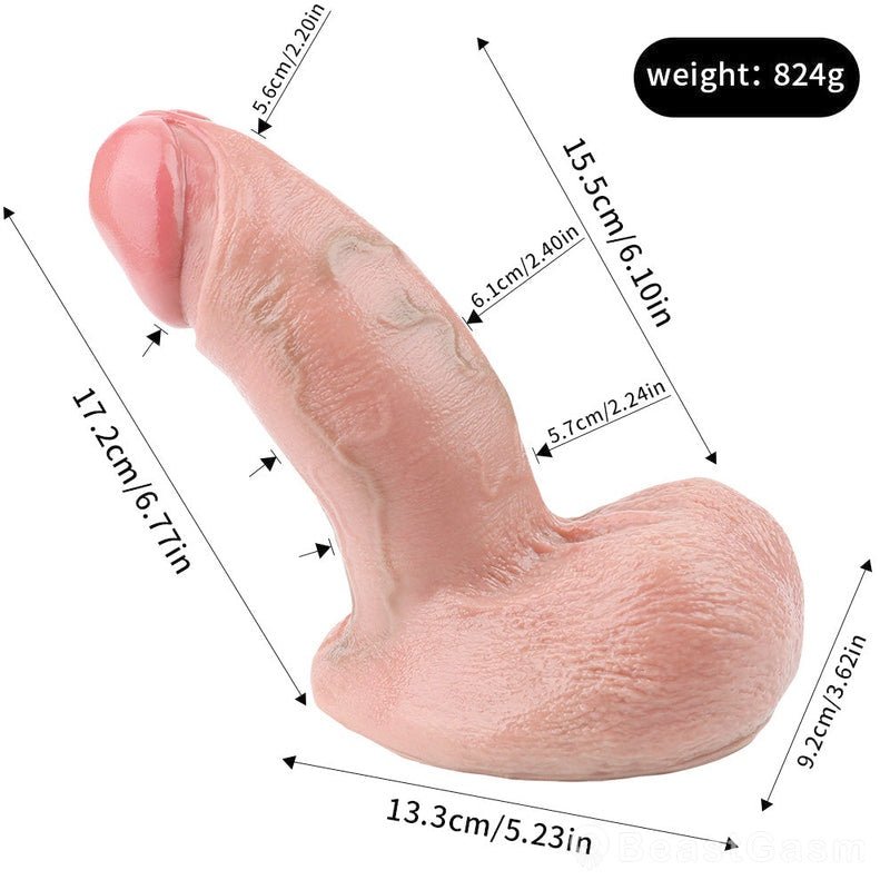 Huge Dildo with Big Testicles – Life - Size Stretch & Deep Pleasure 🍑🔥 - BeastGasm