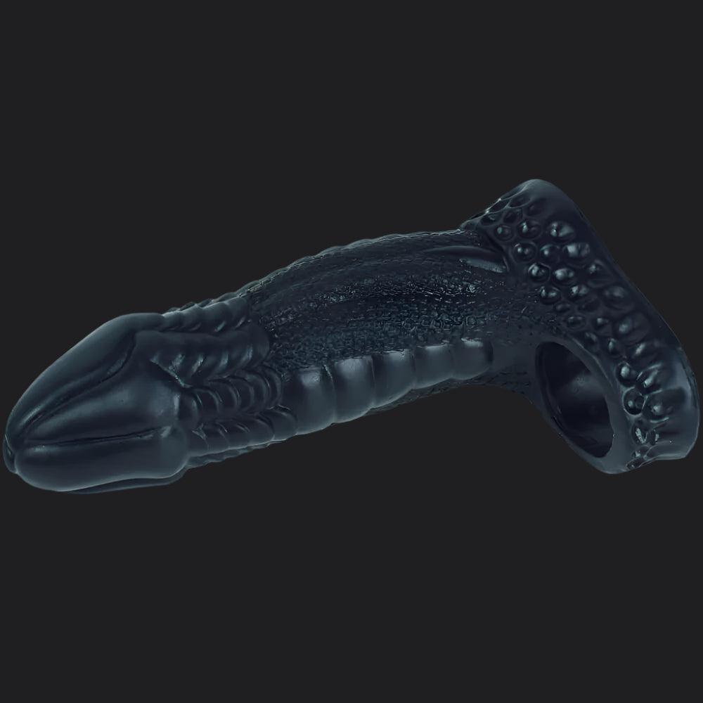 Io Dragon Penis Extender Sleeve - Black - BeastGasm