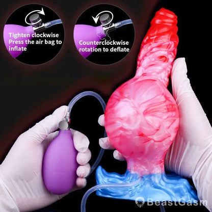 🐺Jack WolfSkin Fantasy Inflatable Squirting Dildo – Knotted Ejaculating Pleasure - BeastGasm