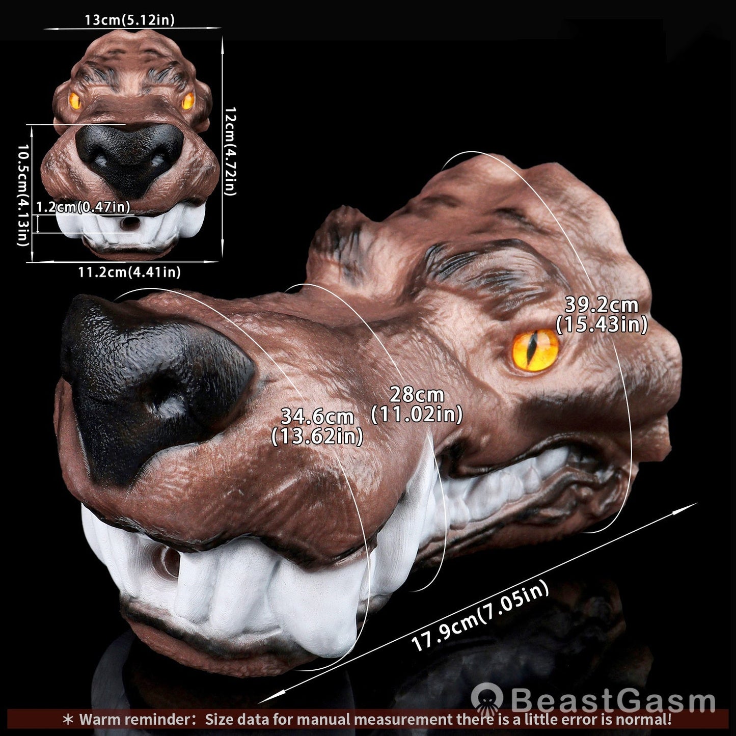 🐺 Jackal Dune: Feral Fantasy Wolf Head Stroker - BeastGasm