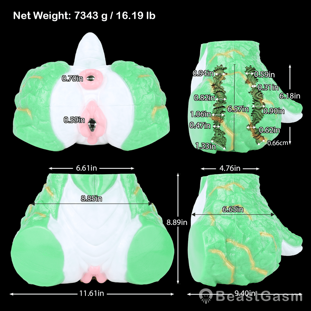 🐲 Jade Dragon Fantasy Dual Channel Stroker Sex Doll - BeastGasm
