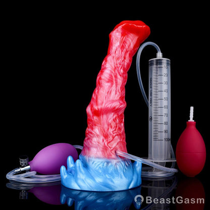 Karkadann Inflatable Ejaculating Dildo – Legendary Stretch & Squirt - BeastGasm