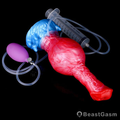 Karkadann Inflatable Ejaculating Dildo – Legendary Stretch & Squirt - BeastGasm