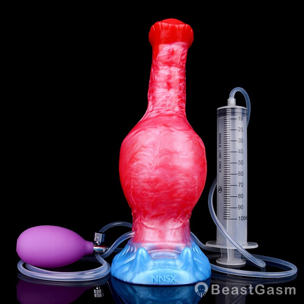 Karkadann Inflatable Ejaculating Dildo – Legendary Stretch & Squirt - BeastGasm