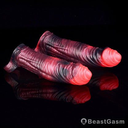 Kavan Crimson Cock Sleeve – Stretchable, Lifelike, Intense - BeastGasm