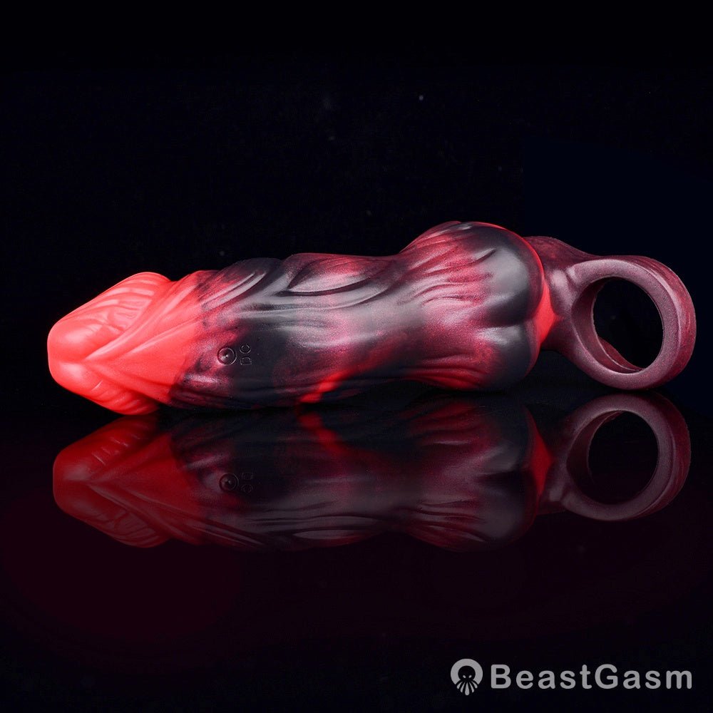 Kert Dragon Cock Sleeve – Bold Red & Black Fantasy Toy - BeastGasm