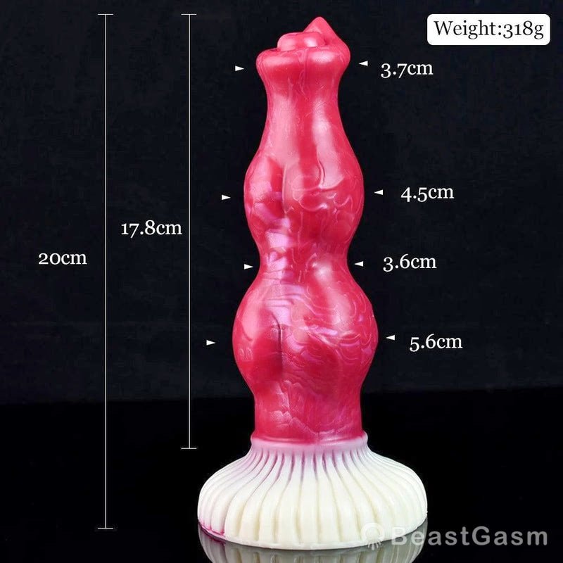 🐶Knotted Dog Vibrator – 7.87” Fantasy Dildo with Suction & Vibes - BeastGasm