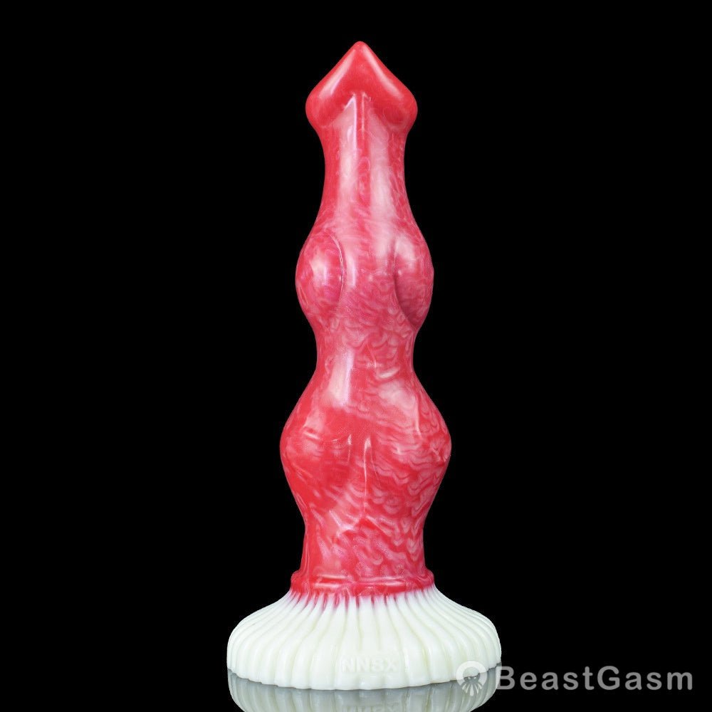 🐶Knotted Dog Vibrator – 7.87” Fantasy Dildo with Suction & Vibes - BeastGasm