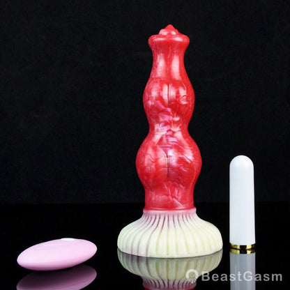 🐶Knotted Dog Vibrator – 7.87” Fantasy Dildo with Suction & Vibes - BeastGasm
