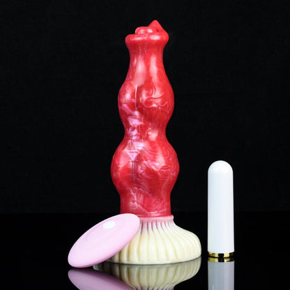🐶Knotted Dog Vibrator – 7.87” Fantasy Dildo with Suction & Vibes - BeastGasm