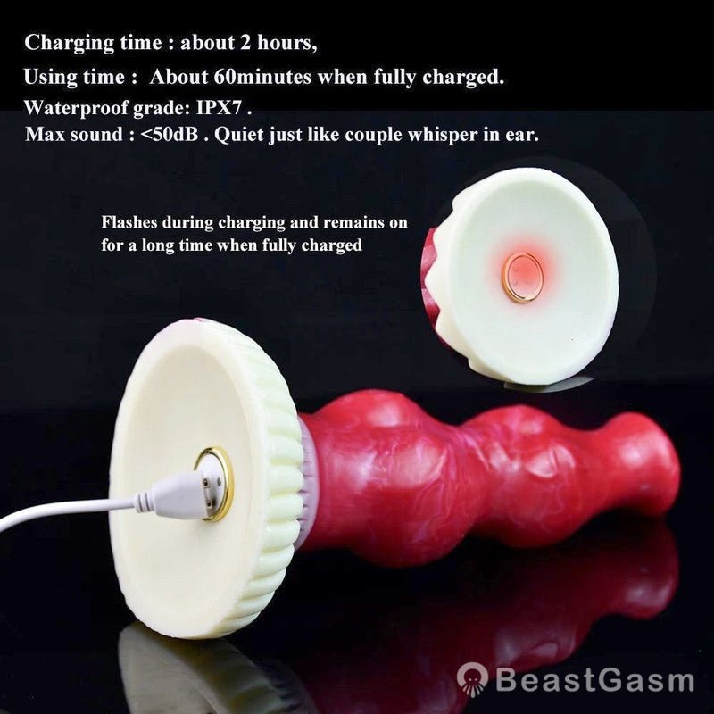 🐶Knotted Dog Vibrator – 7.87” Fantasy Dildo with Suction & Vibes - BeastGasm