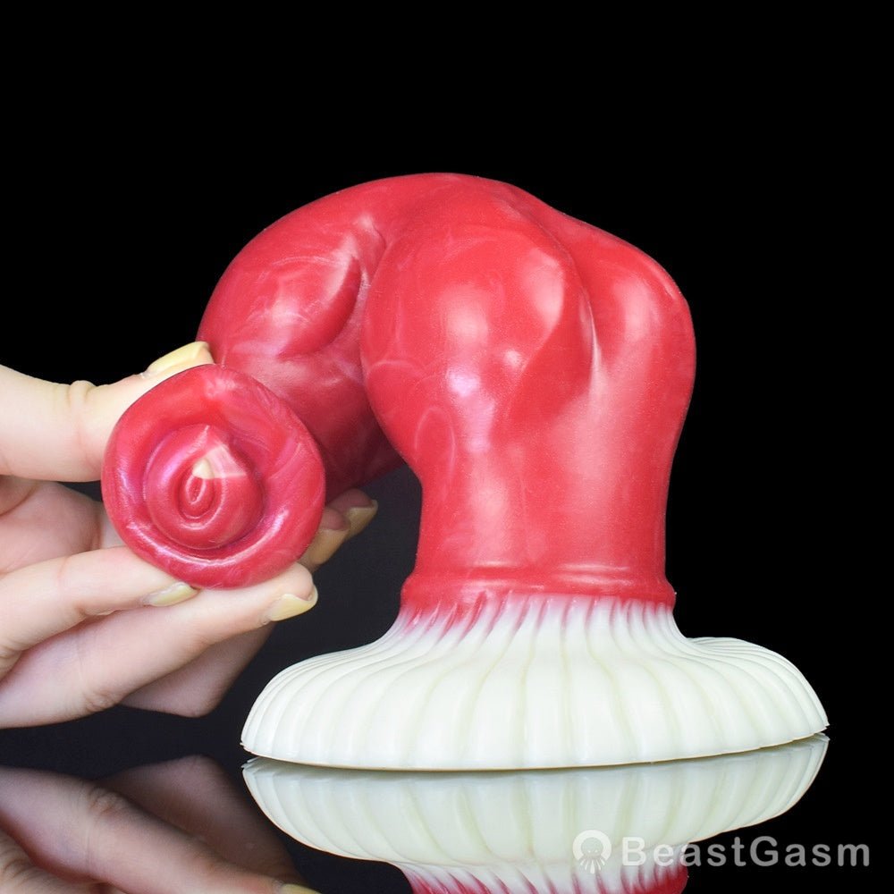 🐶Knotted Dog Vibrator – 7.87” Fantasy Dildo with Suction & Vibes - BeastGasm