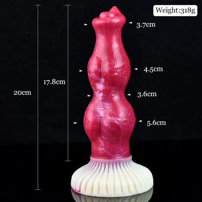 🐶Knotted Dog Vibrator – 7.87” Fantasy Dildo with Suction & Vibes - BeastGasm