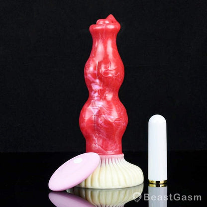 🐶Knotted Dog Vibrator – 7.87” Fantasy Dildo with Suction & Vibes - BeastGasm